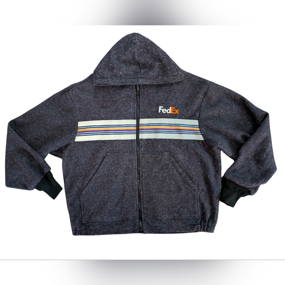 VINTAGE FedEx Workwear Fleece Hoodie Stan Herman Design Gorpcore Streetwear